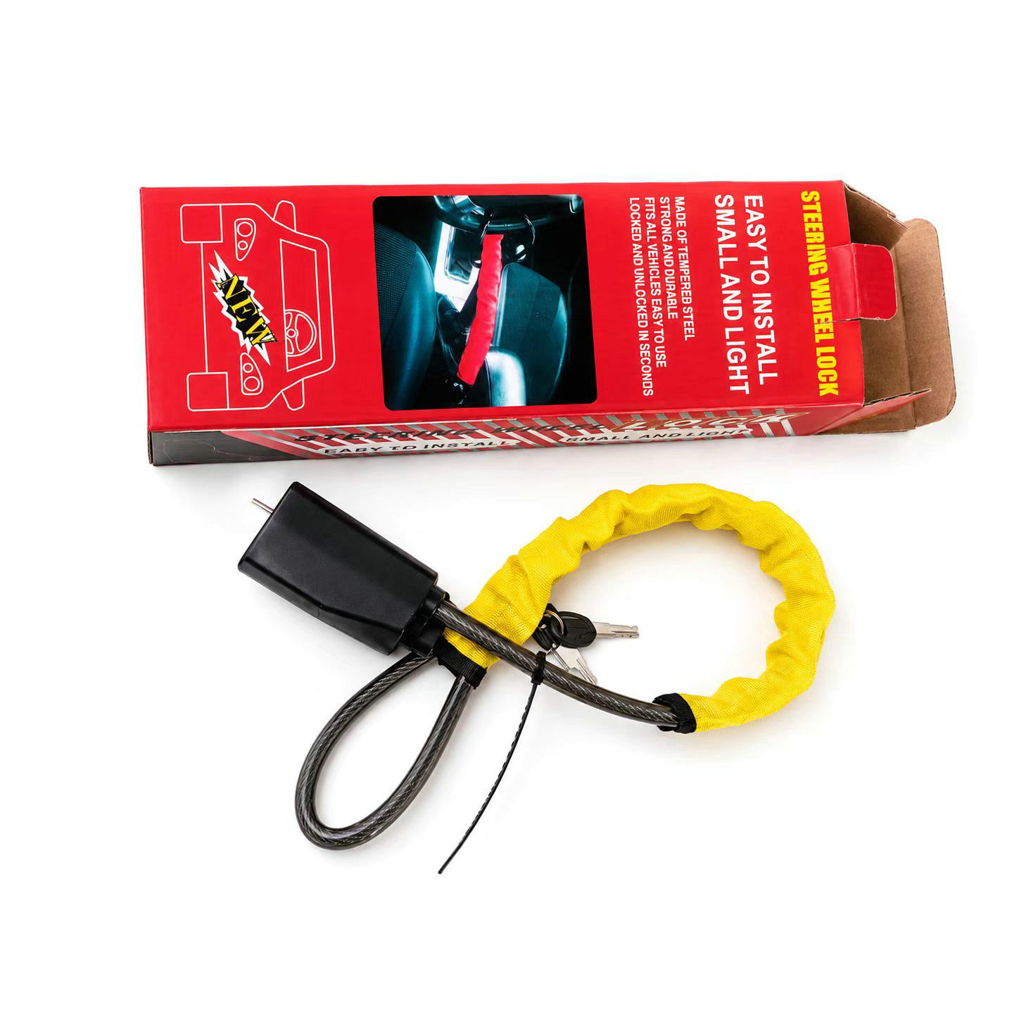 Car steering wheel seatbelt buckle lock, vehicle anti-theft lock, car interior anti-theft products supplied directly from the factory