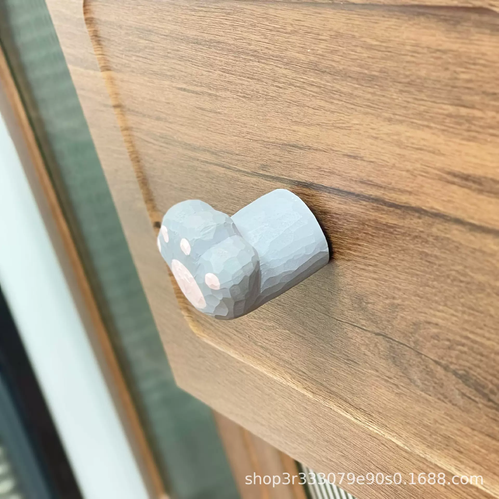 木小小 手工木雕猫爪挂钩Q版办公室桌面摆件车载挂饰创意生日礼物