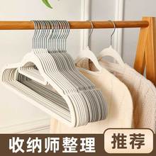 植绒衣架家用防滑无痕衣架挂衣撑子整理师专用防肩角不起包晾衣架