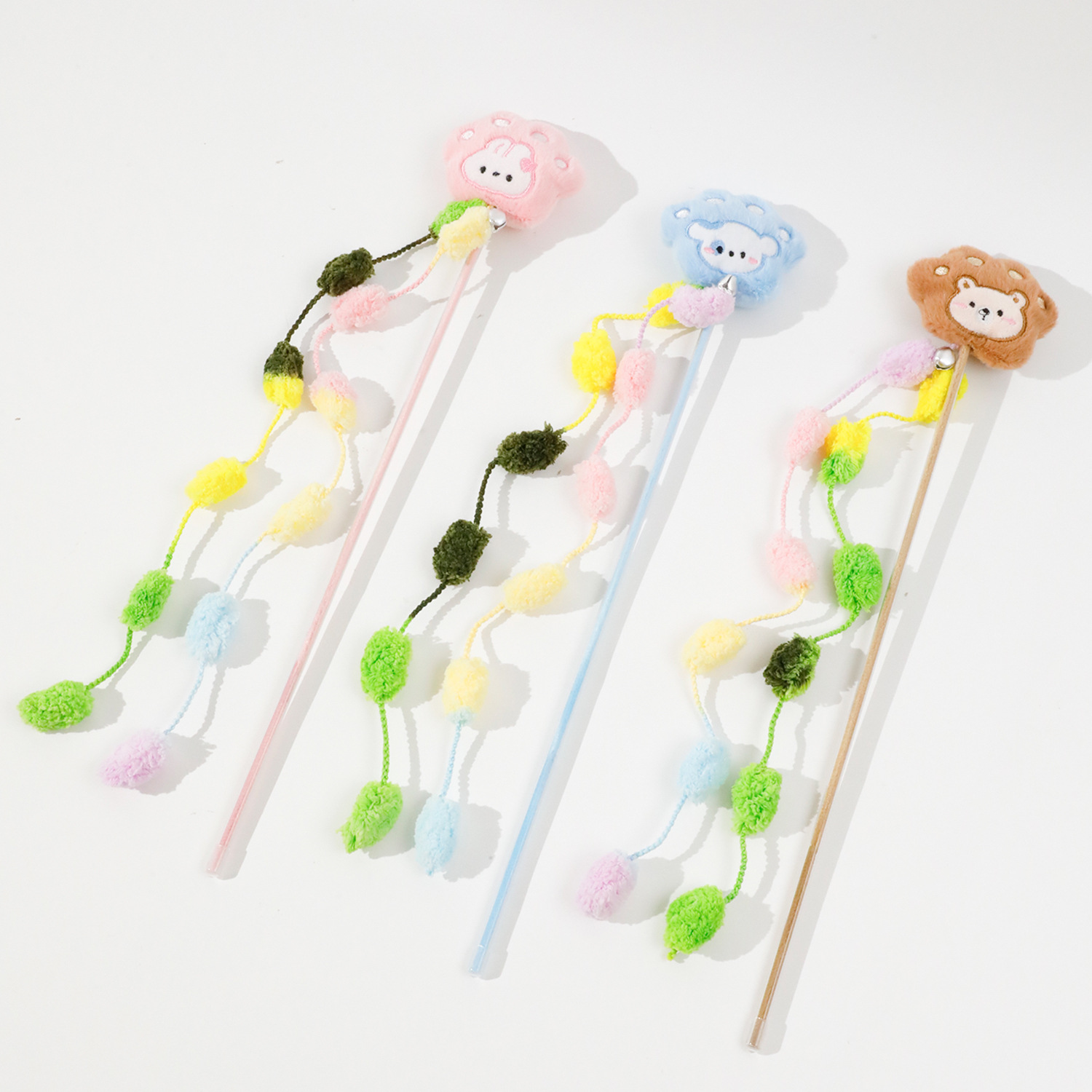 Patas de gato de PVC, hilo de lana, borla, poste de gato divertido, gato, juguete interactivo para aliviar el aburrimiento, palo de gato divertido de Amazon, al por mayor