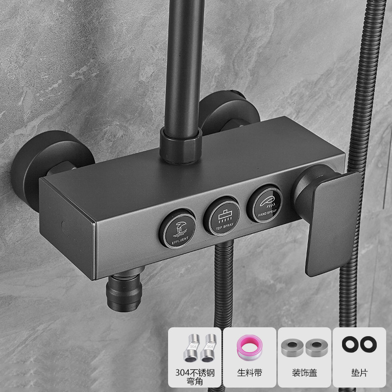 Válvula de mezcla de temperatura constante de acero inoxidable baño interruptor de agua caliente y fría accesorios de ducha grifo universal cuerpo