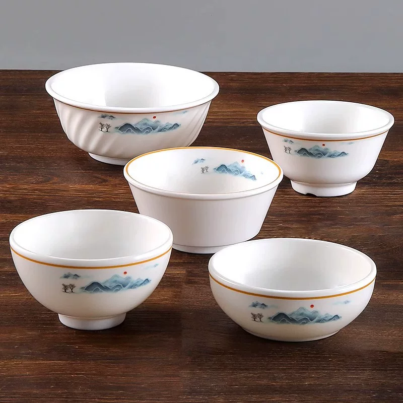 Меламиновая воковая миска банкетная маленькая миска для каши миска ресторана столовая посуда пластиковая рисовая миска суповая миска коммерческая
