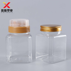 0.5kg パック蜂蜜ボトルメーカー在庫あり正方形プラスチック瓶チリソース包装ボトル逆流口付き 500 グラム蜂蜜瓶