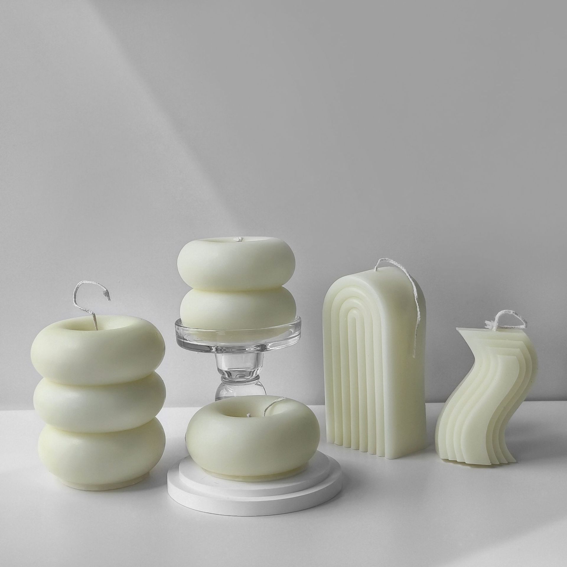 Jiahuimei DIY geométrica silicona vela molde cilíndrico jabón hecho a mano fragante piedra yeso decoración abrasivo herramienta