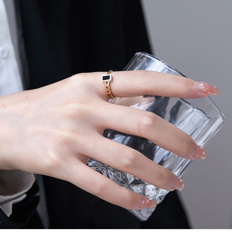 6, 8 Ring Size 1 Piece Quantity Wholesale Jewelry Fashion Chain 304 Stainless Steel 18K Gold Plated Gold Plated Stainless Steel Rings