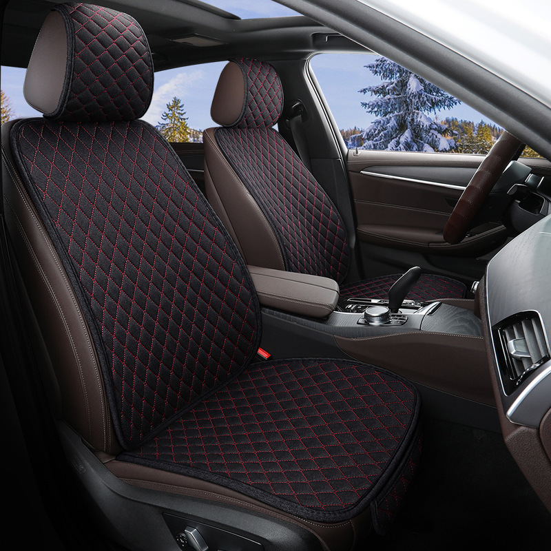 Cojín del asiento del coche cojín del asiento de lino cojín del asiento trasero del coche de tres piezas cuatro estaciones cojín del asiento universal tapa de la cabeza del asiento del coche