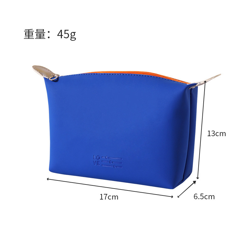 Bolsa de maquillaje bolsa de almacenamiento bolsas de bolsas de pellizco de piel pu bolsa de almacenamiento portátil simple bolsa de maquillaje plegable macarón impermeable