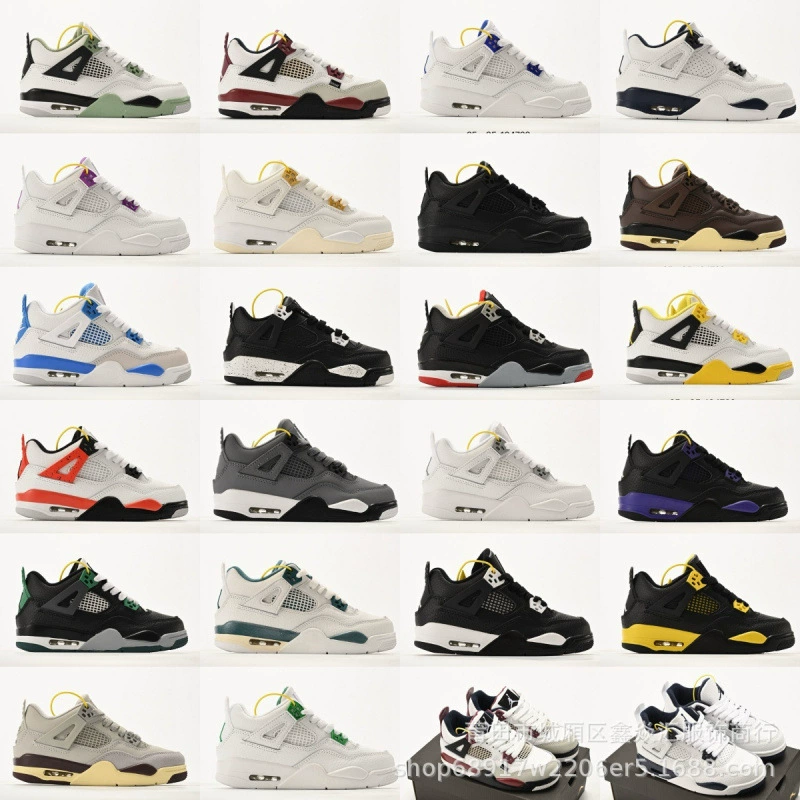 Детская обувь AJ4, повседневная спортивная обувь для мальчиков и девочек, кроссовки Joe 4 средней высоты, баскетбольные кроссовки из натуральной кожи, популярная классика