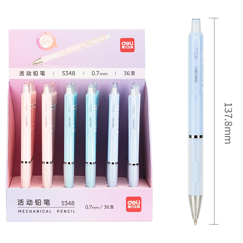Deli S347/S348 móvil lápiz de dibujos animados simple lindo 0,5/0,7mm lápiz automático para estudiantes de secundaria