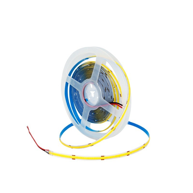 Tira de luz LED COB monocromática flexible sin zona oscura, punto de luz lineal, tira LED tipo parche, blanco cálido, 528 luces integradas, luz lineal