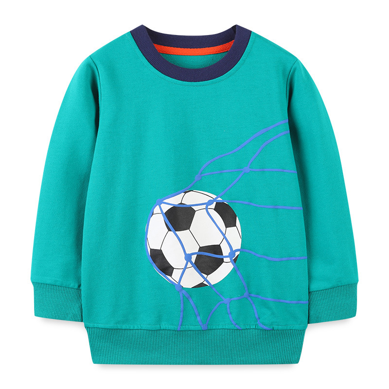 Suéter de manga larga para niños de estilo europeo y americano Otoño Nuevo Fútbol impreso suéter de los niños camiseta de los niños