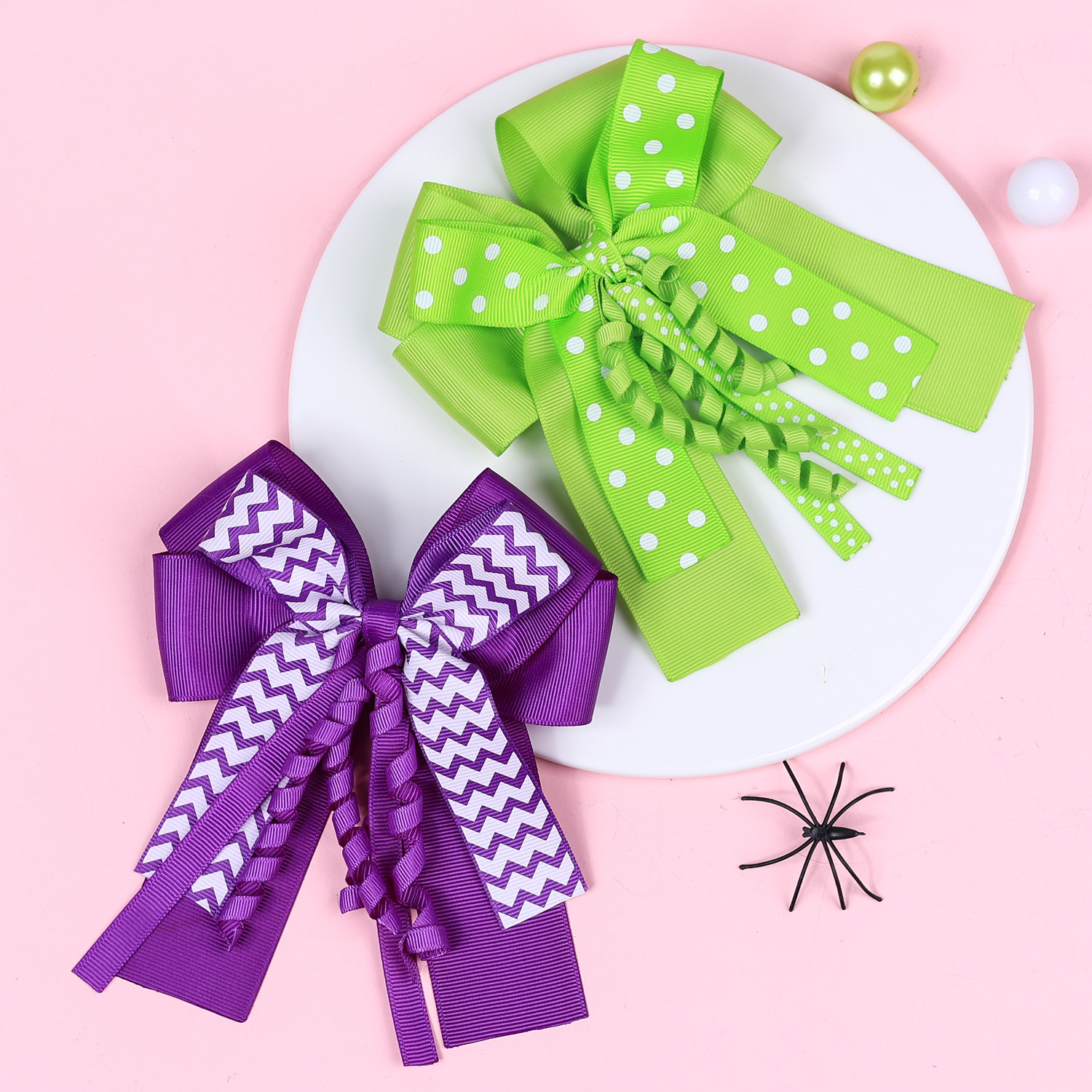 15g Weight Hair Clip Hair Accessories Type 3 Colors Can Be Mixed Quantity Holiday, Daily Occasion Bow Knot Pattern Girl'S Gender Contrast Collar Design Simple Style, Classic Style Style Girl'S Simple Style Classic Style Bow Knot Cloth Contrast Collar Hair Clip 5