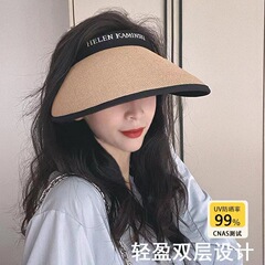 爆発的な空のトップの日よけの帽子の女性のアップグレードは厚い夏の日焼け止めのネットの赤い麦わら帽子の太陽の帽子を厚くして版の潮の卸売りを拡大します。