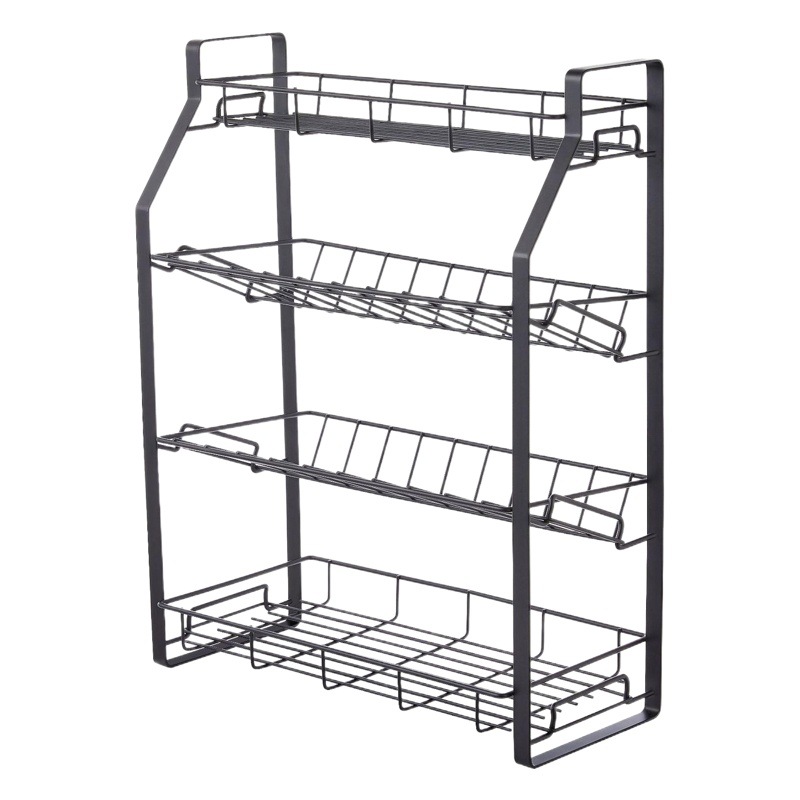 Moderno simple almacenamiento condimento estante plataforma oblicua piso multi-capa hogar cocina almacenamiento rack