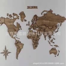 跨境爆款世界地圖拼圖牆面裝飾品掛件牆體木質客廳裝飾 world map