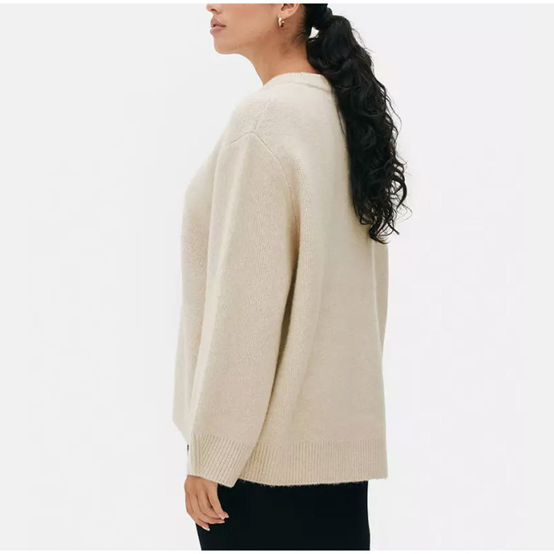 Women's Clothing winter new pink sweet round neck pullover sweater_voghion.com