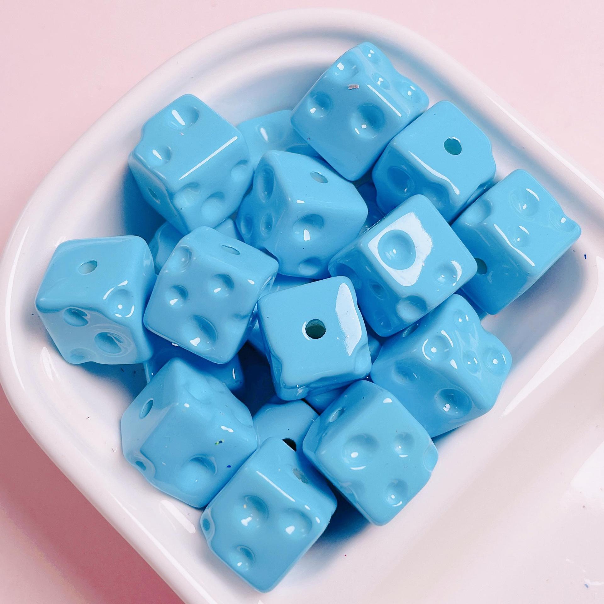 Acrílico color caramelo queso agujero recto beads diy accesorios de joyería de cadenas de teléfonos móviles colgantes de beads sueltos llaveros beads