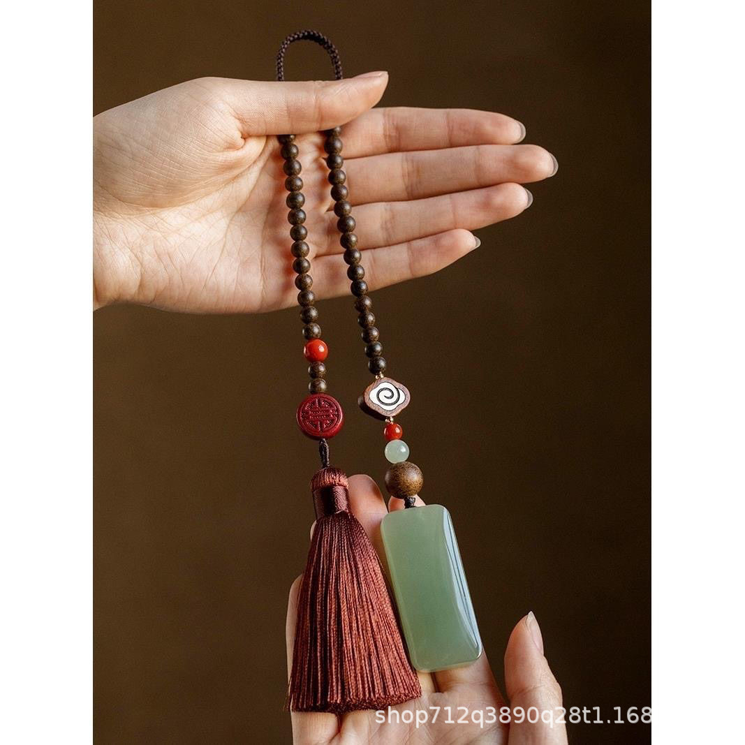 Qìchē Hetian Jade Car Pendant for Men and Women (Car hanging) - brown