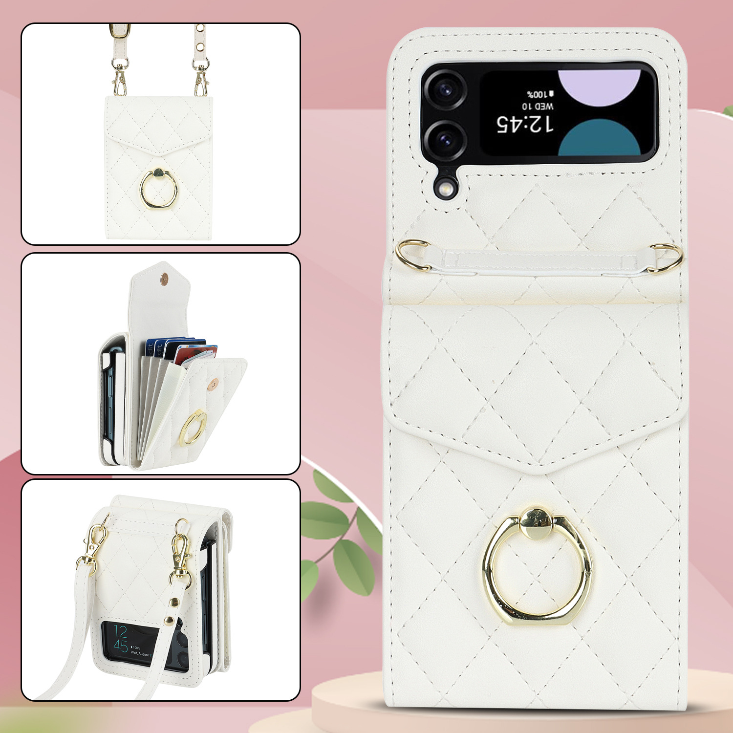 Samsung Flip6 Crossbody Phone Case With Ring And Wallet Cover_voghion.com