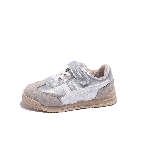 Children's sports shoes, boys' Forrest Gump shoes,  autumn girls' new soft-soled silver casual shoes, baby small sneakers