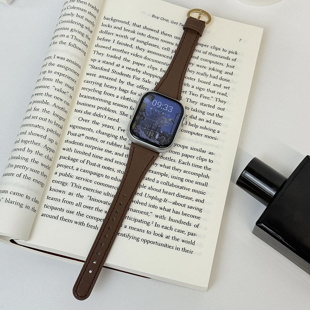 Suitable for Apple S11 Watch Strap S109876543Se Horseshoe Buckle Accessible Luxury Leather Women's Wristband Watch Strap
