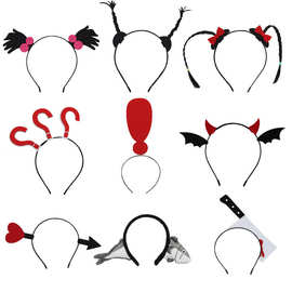 超萌小辫子发箍搞怪沙穿头咸鱼菜刀主播表演道具头饰搞笑