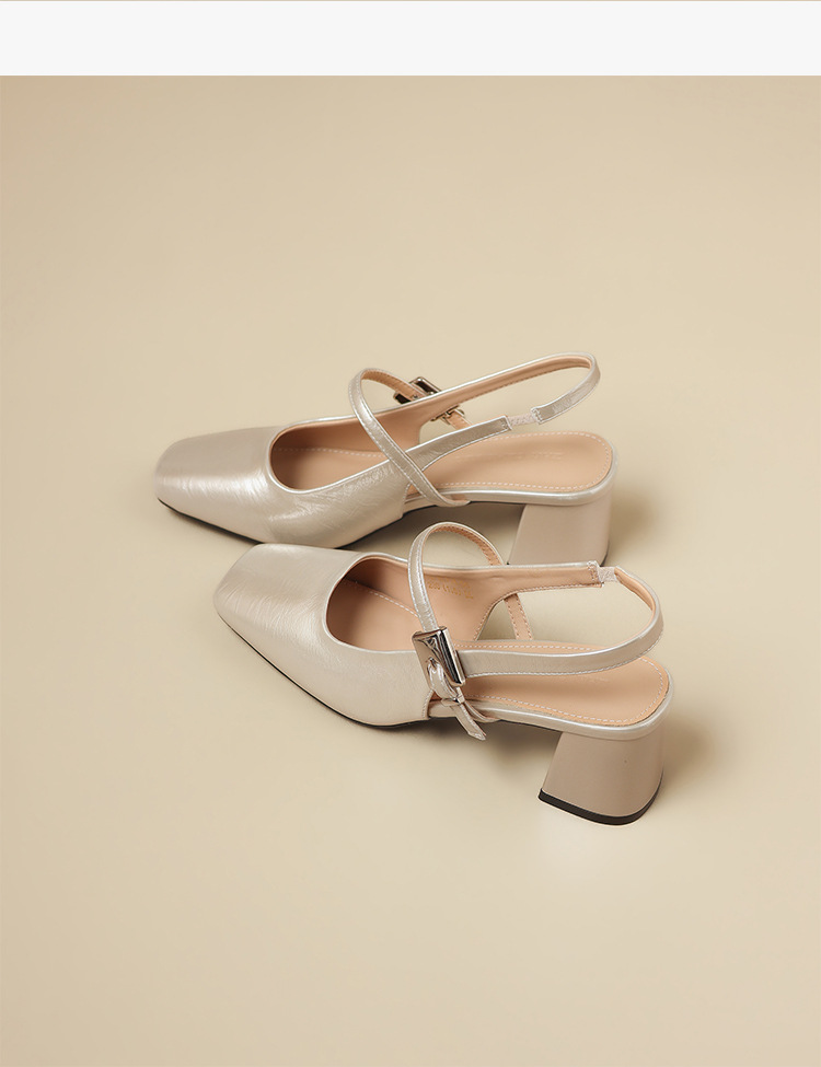 Giày sandal Mary Jane nữ quai ngang gót cao phong cách thanh lịch — BL795 Màu be chi tiết 20