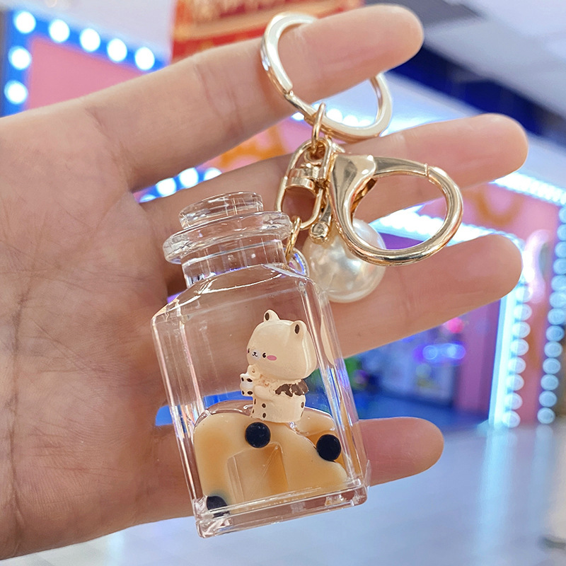 Unisex Gender Cute Bear Arylic Patchwork Unisex Bag Pendant Keychain 1 Piece
