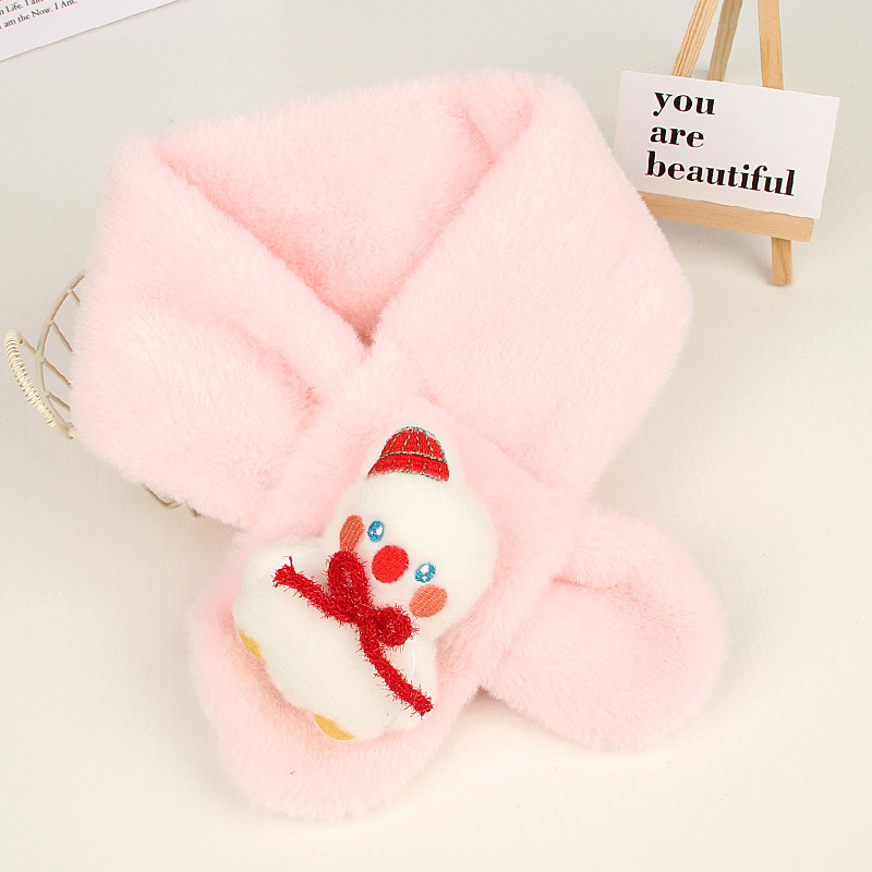 Bufanda infantil de felpa imitación piel de conejo cálida otoño invierno Navidad bebés y niños