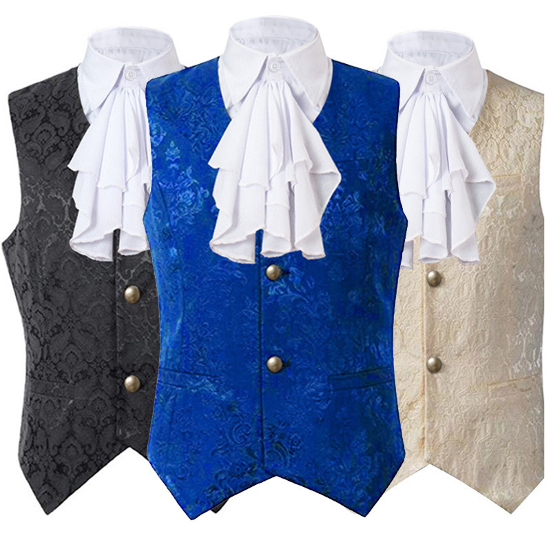 2025 Spring and Autumn New Medieval Men's Gothic Vest Women's Stage Collar Flower Performance Clothing Foreign Trade Clothing