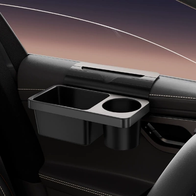 Car Multifunctional Storage Box Car Water Cup Holder Car Door Side Hanging Storage Box Mobile Phone Storage Rack (Car storage bag/box) - classic-black-shelf-english-carton