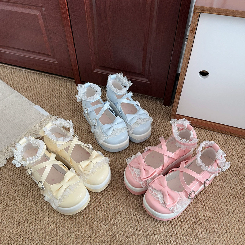 Симпатичная девушка японская Lolita маленькая кожаная обувь женская дикая студентка в стиле колледжа с круглой головой бант JK униформа одиночные туфли