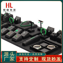 珠宝首饰展示架黑色拉丝展示陈列珠宝道具套装饰品展示架源头厂家