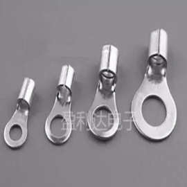 RNB2-4国标紫铜O型圆形冷压接线端子铜鼻子裸端子 铜线耳RNB2.5-4