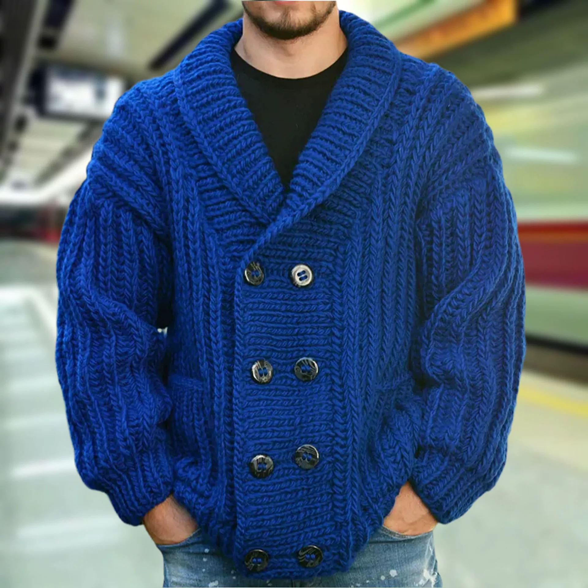 Скандинавская национальная зимняя куртка с толстыми двубортными толстыми иглами свитер свободный высококачественный шерстяной куртка SY0190