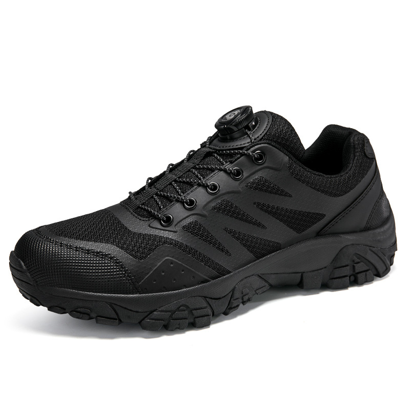 Cross-Border Rotating Buckle Lace-Free Foreign Trade Hiking Shoes Men's Sports Shoes Running Shoes Men's Outdoor Men's Shoes Hiking Shoes