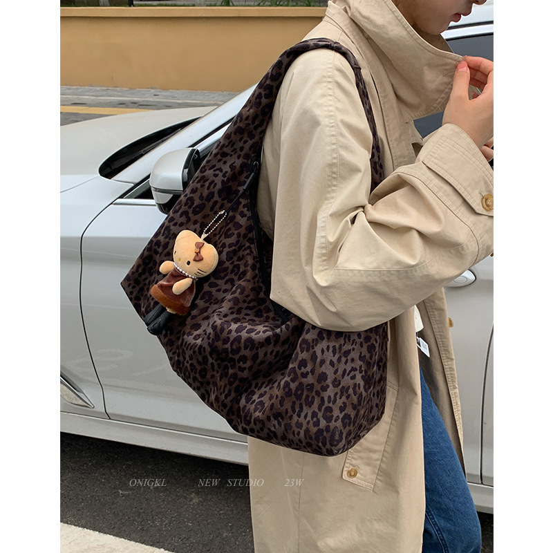 小众复古豹纹包包女式2025新款潮秋冬单肩包大容量通勤腋下托特包|undefined