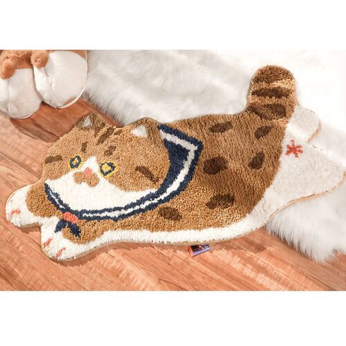 Cat Bedside Rug Floor Mat Bathroom Door Foot Mat Bathroom Anti-Slip Mat Home Room Irregular Mat
