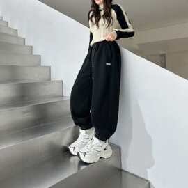 女童卫裤春秋新款韩版宽松运动裤中大童休闲抽绳长裤潮范外穿
