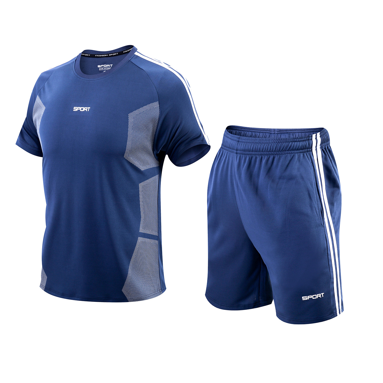 2025 nueva ropa para correr, seda de hielo, deportes de ocio al aire libre, ropa de entrenamiento transpirable de secado rápido de dos piezas, camiseta