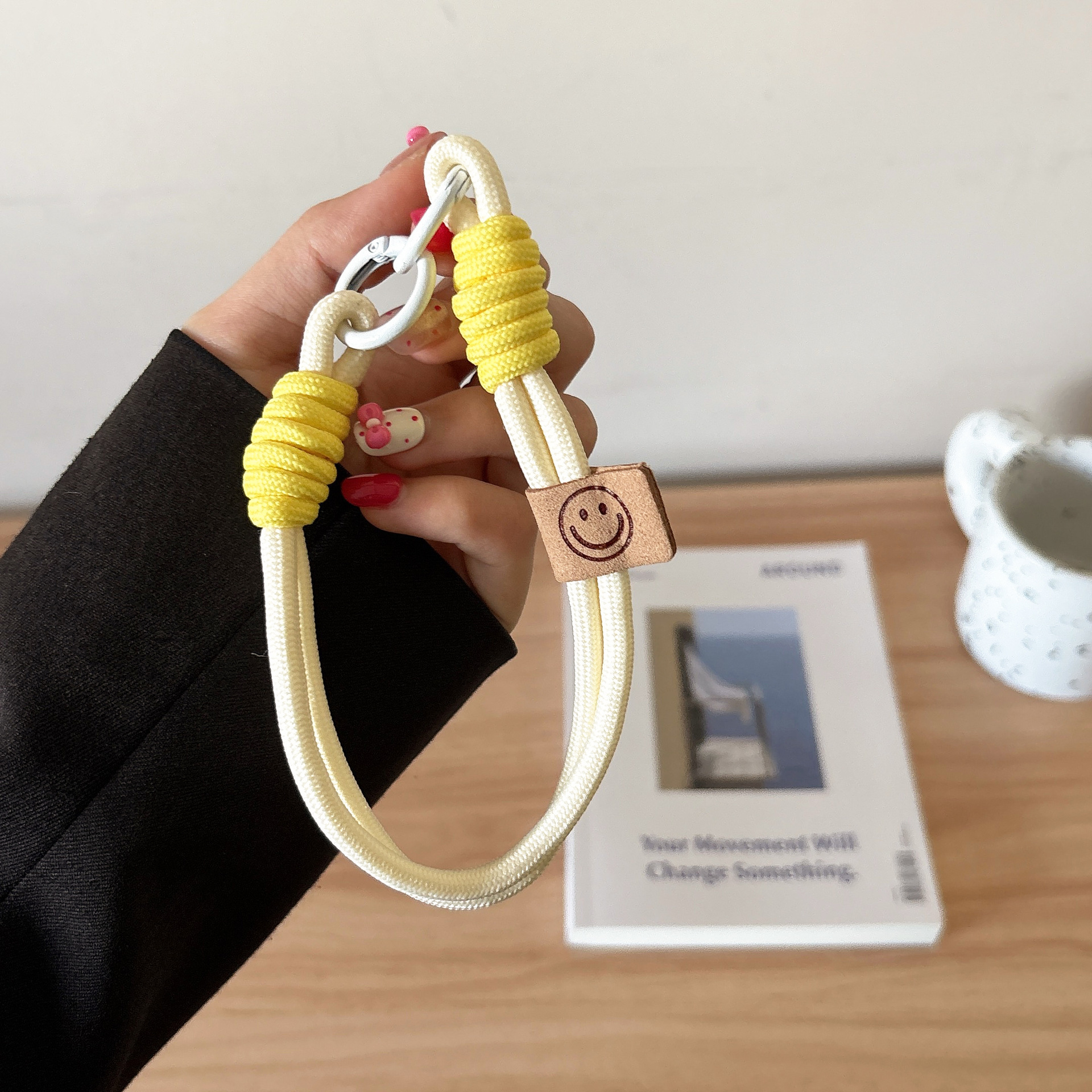 Double ring smiley-beige