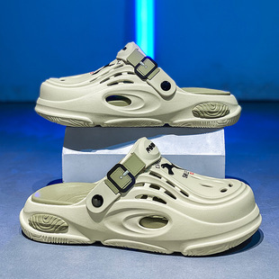 Croc Shoes Men's Summer Outer Wear Thick-Soled Sports Sandals Boys Driving Non-Slip Beach Sandals Trendy Brand 2024 New Style
