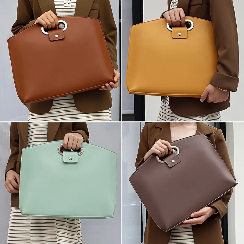 New Pu Leather Laptop Bag Creative Portable Tablet Storage Bag Large 14inch Laptop Leather Bag