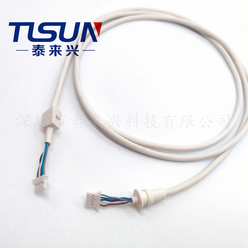 工厂销售加工线束 XH2.54端子线 白色护套电线 6芯22AWG 美规电线