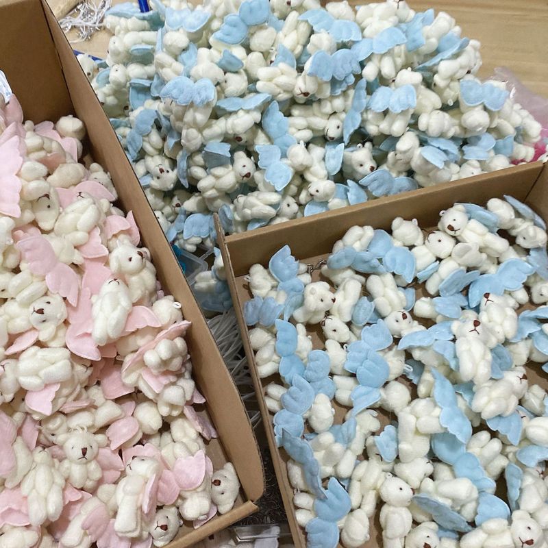 ぼんやりしている天使の熊の携帯チェーンの人形のぬいぐるみのペンダントはかわいいキーホルダーins関節熊を掛けます。|undefined