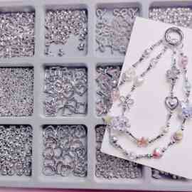 清冷高级感保色合金爱心蝴蝶结手工串珠diy手链项链耳饰材料配件