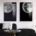 月球装饰画黑白情侣卧室床头挂画现代简约客厅个性创意月亮壁画
