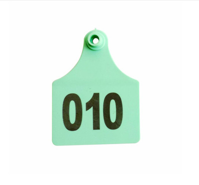 Aumente la marca de oreja de vaca verde (001-100)