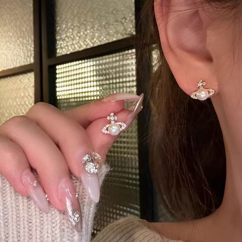 Coreano simple perla pendientes mujeres ins estilo de alta calidad nicho pendientes 2025 temperamento pendientes al por mayor