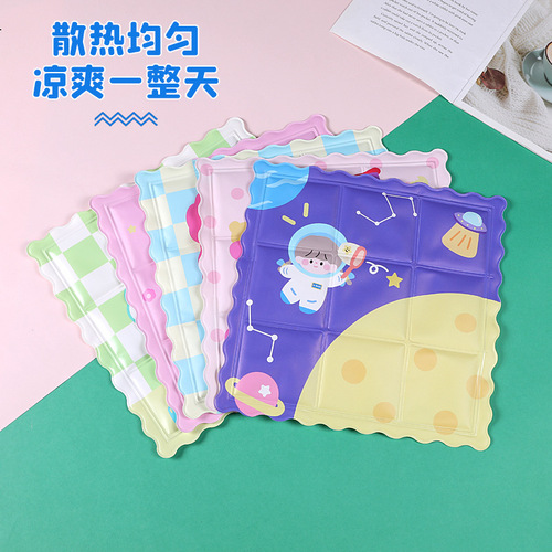 Summer ice mat cartoon cooling cushion student classroom ice crystal cold car chair mat pet nine-square ice mat